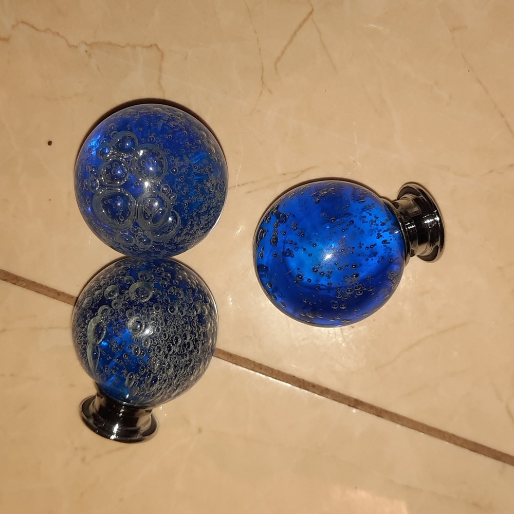 🎁 New LOT OF 3 REPLACEMENT BULB DRESSER DRAWER GLASS KNOBS BOMBAY AND CO